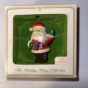 Ambassador 1980 The Holiday House collection Santa Ornament NIB GG